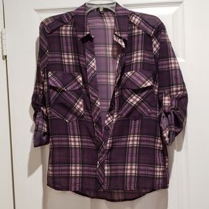 Flowy plaid shirt